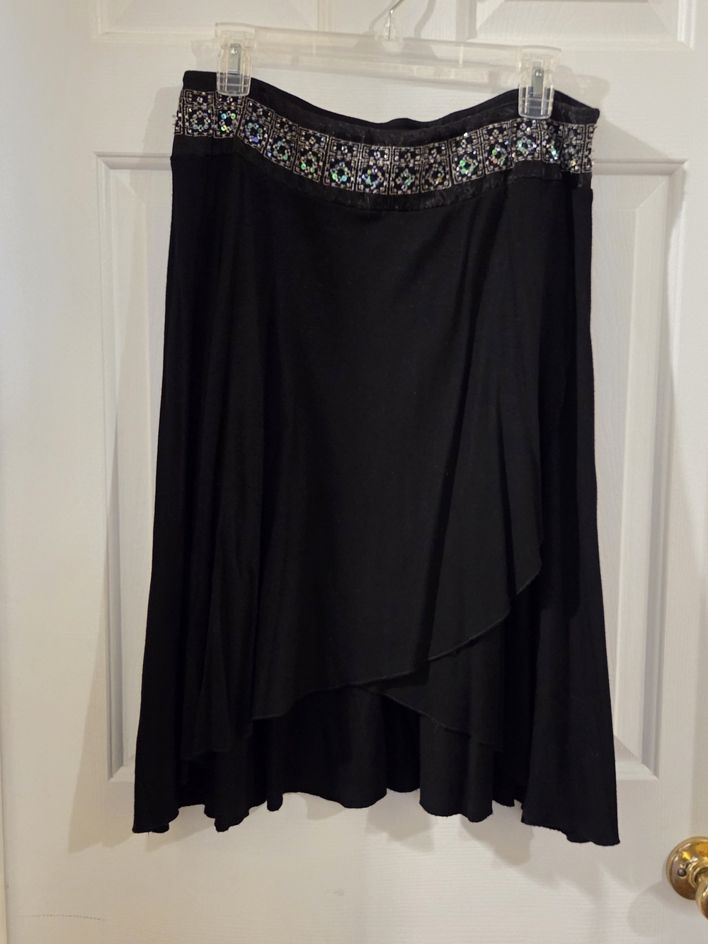 Grace Elements Black High-Low Skirt with Beaded Waist